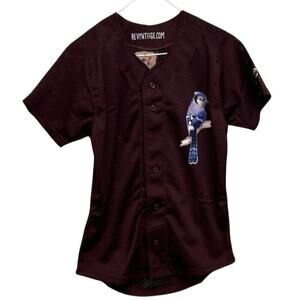 Hand Printed New Tag Team Uniform Youth Medium Button Down Baseball Mesh Jersey